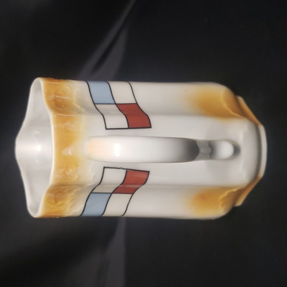 Vintage 1920s Bauhaus Ceramic Pitcher with Geometric Design - Picture 3 of 7